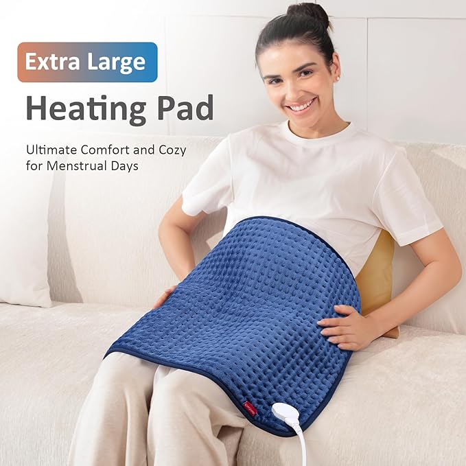 Comfytemp Ultra-Wide Heating Pad for Back & Period, Mothers Day & Birthday Gifts for Women Men Mom Dad, Electric Heat Pad for Neck & Shoulder, Auto Shut Off, Machine Washable, 20×24"