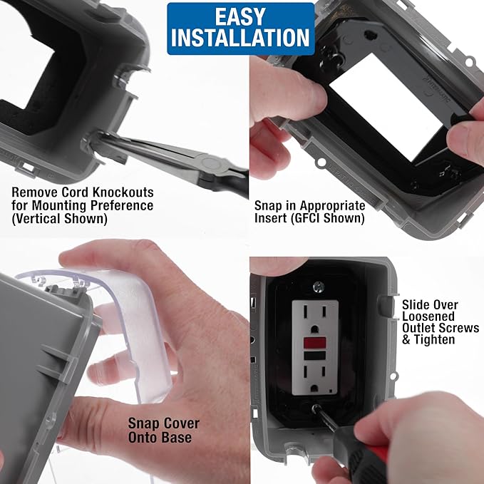 Intermatic WP3100C Weatherproof Electrical Outlet Cover - Extreme Temperature Resistance, Heavy-Duty Construction, Versatile Design & Multi-Configurable, Easy Install, Secure Fit Outdoor - 2 Pack