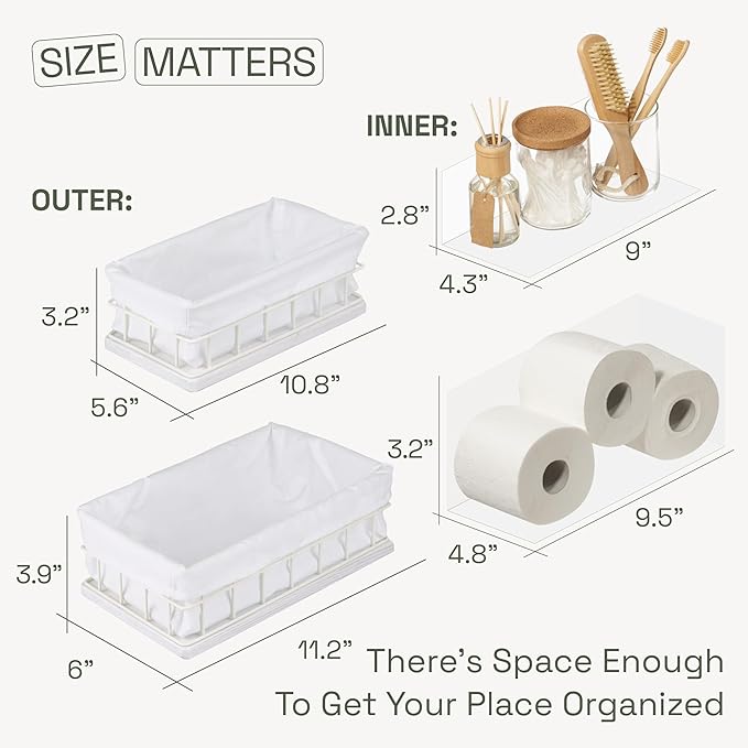 BAOBAB WORKSHOP Toilet Paper Organizer - Bathroom Basket Set of 2