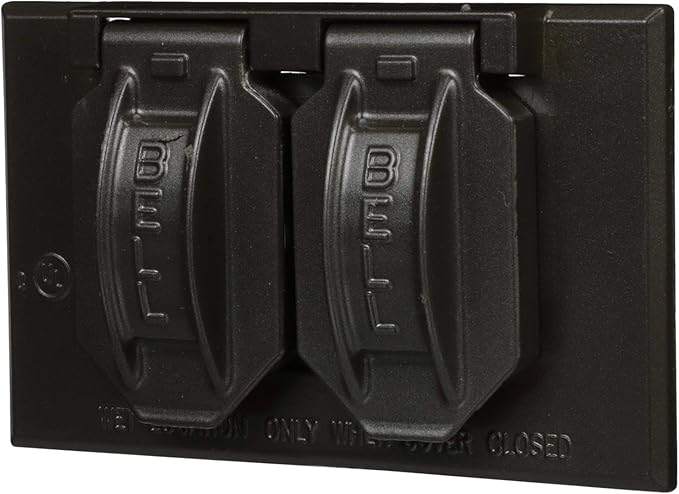 Hubbell-Raco 5180-2 2-Hole Weatherproof Device Cover, 4-9/16 in L X 2-13/16 in W X 1 in T, Bronze