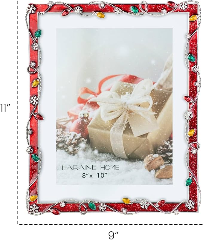 LARAINE Picture Photo Frame 8x10 Metal 2025 Christmas High Definition Display Pictures for Tabletop Home Decorative Holiday Gift (Red,8x10)