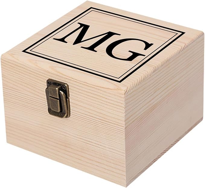 Personalized Keepsake Memory Box Custom Name Wooden Decorative Storage Box with Lids, Christmas Gift Box for Women Men Customized Gifts for Birthday Anniversary Wedding Graduation