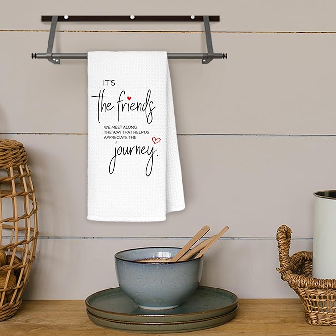 JINYO Friends Gifts Kitchen Towels, Gifts for Best Friend Hand Towels for Bathroom Kitchen Decor, Friendship Gift for Women Friends Decorative Dish Tea Towels, 16x24 Inch