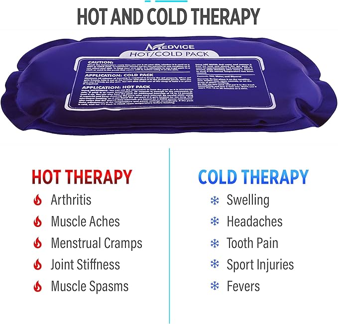 Reusable Hot and Cold Ice Packs for Injuries (3-Piece Set), Joint Pain, Muscle Soreness and Body Inflammation - Reusable Gel Wraps - Adjustable & Flexible for Knees, Back, Shoulders, Arms and Legs