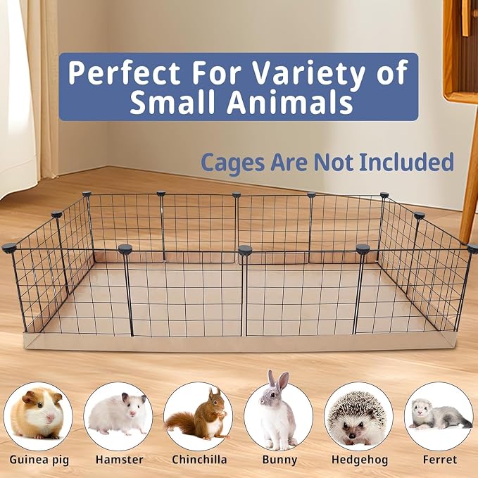 Disposable Guinea Pig Cage Liners, 48" x24 Large Liner Bag for Guinea Pig Cage Bottom, Water-Resistant Kraft Paper (8Pack)