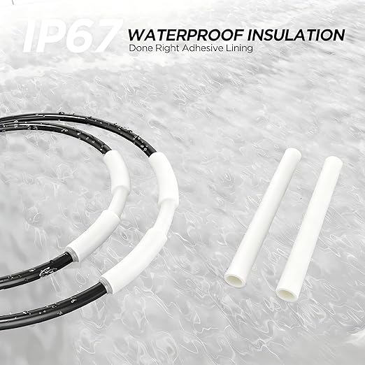 5:1 Heat Shrink Tubing Kit 500 PCS, Industry-Leading 5:1 Ratio Shrink Wrap Tubing Adhesive Lined, Heat Shrink Wire Connectors, Marine Grade Dual Wall, Waterproof Electrical Wire Tube Connectors(White)