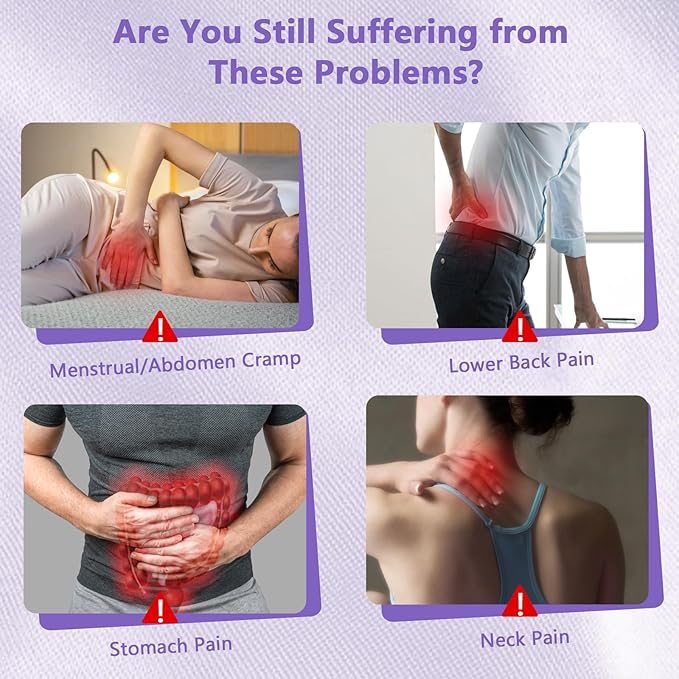 Heating Pad for Period Cramps Portable Cordless 3S Fast Period Heating Pad Cramp Relief with 3 Heat Levels and 3 Massage Modes Menstrual Electric Waist Wrap Belt for Pain Relief Gifts for Her