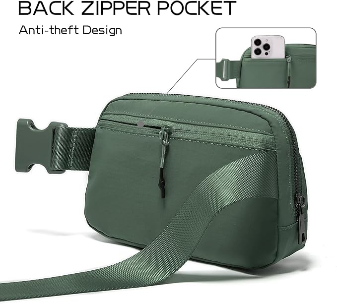Belt Bag for Women Fanny Pack Crossbody Bags for Women Fashion Waist Packs with Adjustable Strap Gifts for Teenage Girls Women Men (Green)