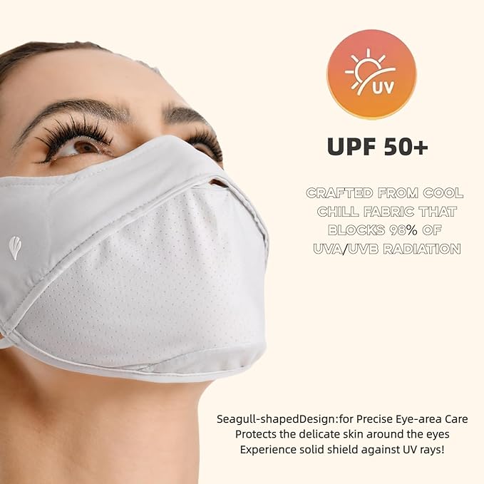 UPF 50+ UV Sun Protection Face Cover/Neck Balaclava Reusable Face Mask Dustproof Cooling Breathable