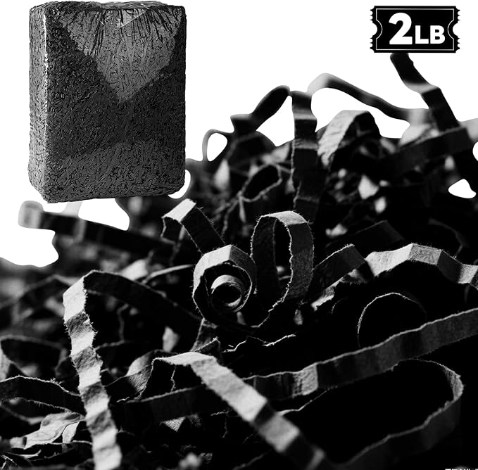 2LB Crinkle Cut Paper Shred Filler,Shredded Paper For Gift Basket Filler,White Confetti,Crinkle Cut Papers For Gifts Wrapping, Basket Filling, Birthdays, Weddings, Anniversaries-Black