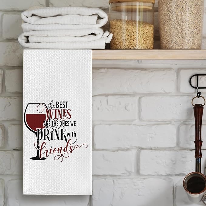 Wine Kitchen Towels,Wine Hand Towels,Wine Dish Towels,Wine Lovers Gifts for Women, for Women,Wine Tea Towels for Kitchen Bathroom Decor 16 X 24