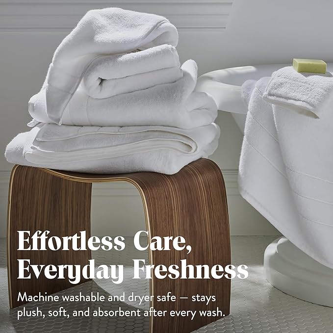 Brooklinen Super-Plush Turkish Cotton Bath Sheets Set of 2 Cotton, 820 GSM, Highly Absorbent, Machine Washable, Perfect for Home & Bathroom (40" x 65", White)