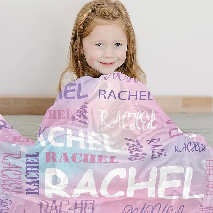 Ships Next Day, Personalized Blankets and Throws Custom Blanket with Name Customized Flannel Blanket for Kids Christmas Blanket Gifts for Teen Girls Boys