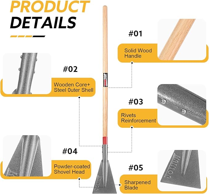 Ice Chopper Ice Scraper for Driveway Snow Ice Chisel Long Handled Ice Breaker Tool for Outdoor,57.5inches