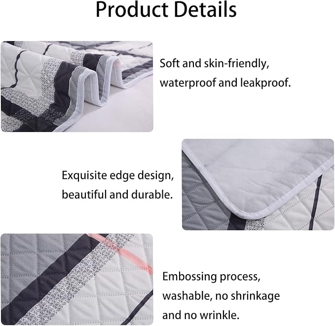 Rabbit Cage Liners, Guinea Pig Bedding Pads Bunny Cage mats Waterproof Reusable Washable Small Animals Cage Liner (2Pcs) (Large Size)