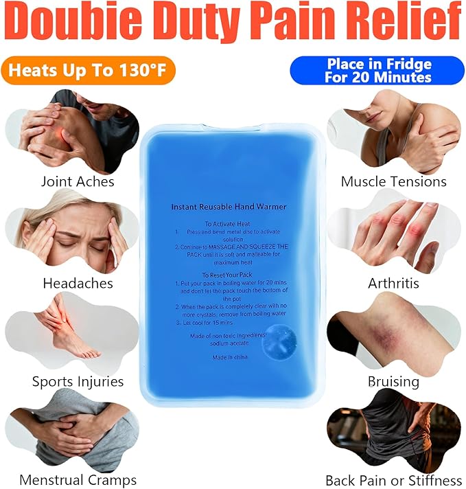 Reusable Pocket Heat Packs, Hand Warmers - Easy Reset & Comfortable Warmth for Daily Use, Commute & Cold Days
