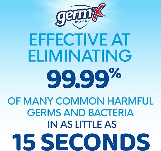 Germ-X Advanced Hand Sanitizer, 8 Fl Oz (Pack of 6), Less Drying Moisturizing Clear Gel, No Rinse Formula, Pump Bottle