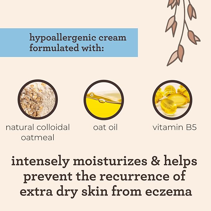 Aveeno Baby Eczema Therapy Moisturizing Cream, Natural Colloidal Oatmeal & Vitamin B5, Baby Eczema Cream for Dry, Itchy, Irritated Skin Due to Eczema, Paraben- & Steroid-Free, 7.3 oz