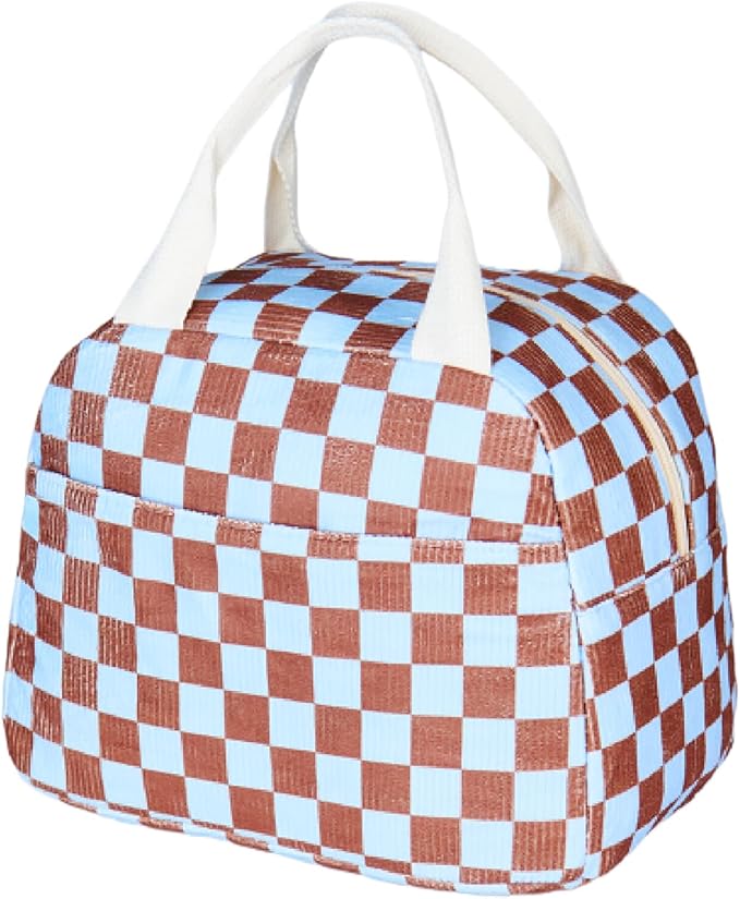 Lunch Bag for Women Men Girl,Large Cute Corduroy Lunch Tote Bags - Reusable Insulated Lunch Box for women with Handle, Leakproof WaterProof Design for Office, School, Work,Picnic.