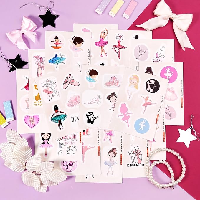 Ballet Stickers - Ballerina Laptop Stickers, Ballet Gifts, Ballerina Party Supplies, Gifts for Women & Men