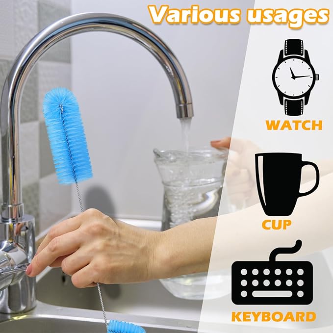 Hummingbird Feeder Cleaning Brush 19 Pieces 3 Size Mini Nylon Double Headed 2 in 1 Hummingbird Brush Hard to Reach Places Tiny Cleaning Kit(Blue)