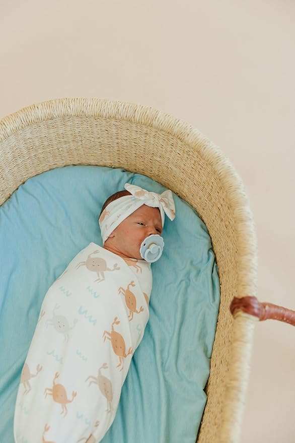 Copper Pearl Baby Swaddle Blanket - Premium Knit Baby Blanket, Large Soft Stretchy Receiving Blankets for Baby Boy and Girl, Swaddles for Newborn, Infant, and Toddler (Tide)