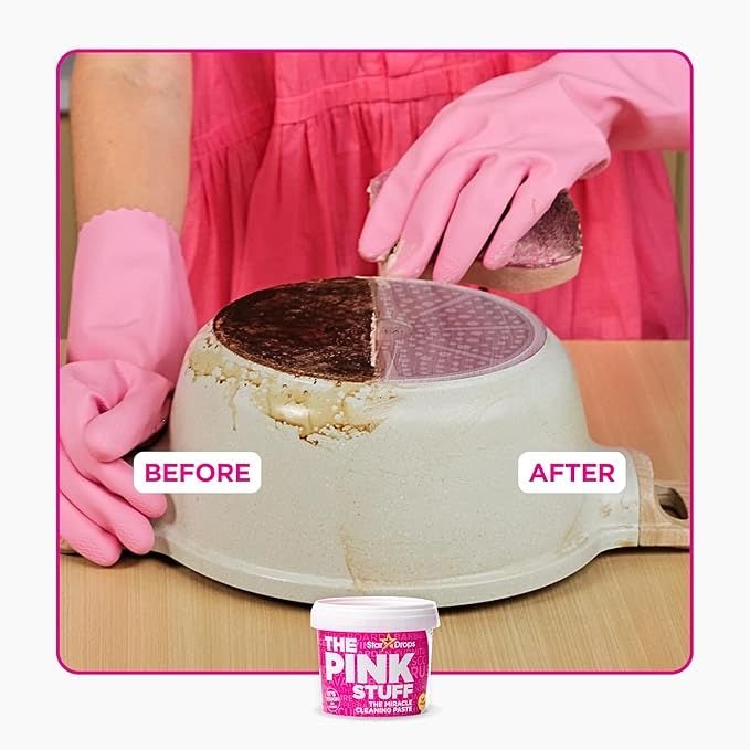 Stardrops - The Pink Stuff Miracle Cleaning Paste & SQeeZY Scrubber Sponge Bundle – All-Purpose, Non-Scratch Cleaner for Kitchens, Bathrooms, Walls, Floors, Pots, Grout, and More