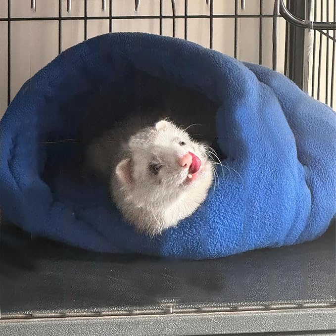 Ferret Bed Cave and Hideouts Comfortable，Hideaway Bed Accessories for CageBeds and Hideouts Safe & Cozy for All Ages Ferrets (Blue)