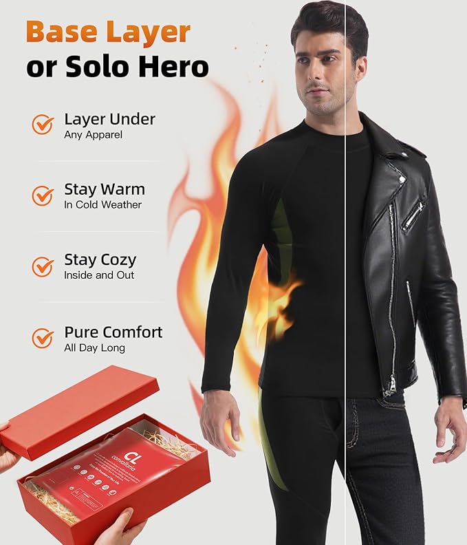 CL convallaria Thermal Underwear Long Johns Set Mens Winter Gift Hunting Gear Sport Base Layer Bottom Top