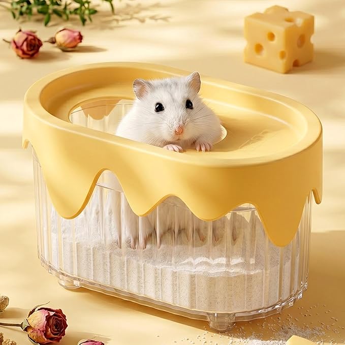 Small Pet Bath Box, Hamster Sand Toilet, Chinchilla Baths House | Small Animal Sand Bath Box for Chinchilla, Dwarf Hamster, Gerbil Guinea Hedgehog