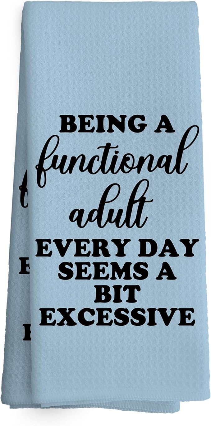 Funny Sarcastic Adult Blue Dish Towels 16x24 Inches, Decorative Absorbent Hand Tea Kitchen Bathroom Towels