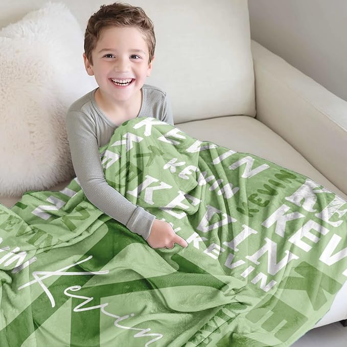 Personalized Blankets for Teen Girls Boys - Printed in USA, Custom Blanket with Kids Names, Ultra-Soft Flannel Monogrammed Baby Throws Blankets, Customized Christmas Brithday Gifts for Adults