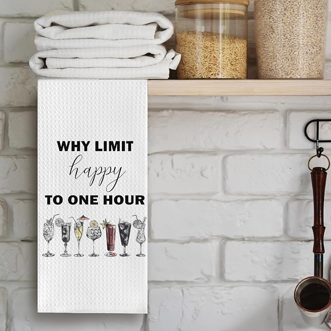 Cocktail Gifts Kitchen Towels, Gifts for Cocktail Lovers Dish Tea Towels for Kitchen Decor, Happy Hour Trendy Cocktails Decorative Hand Towel for Bar Cart, 16x24 Inch