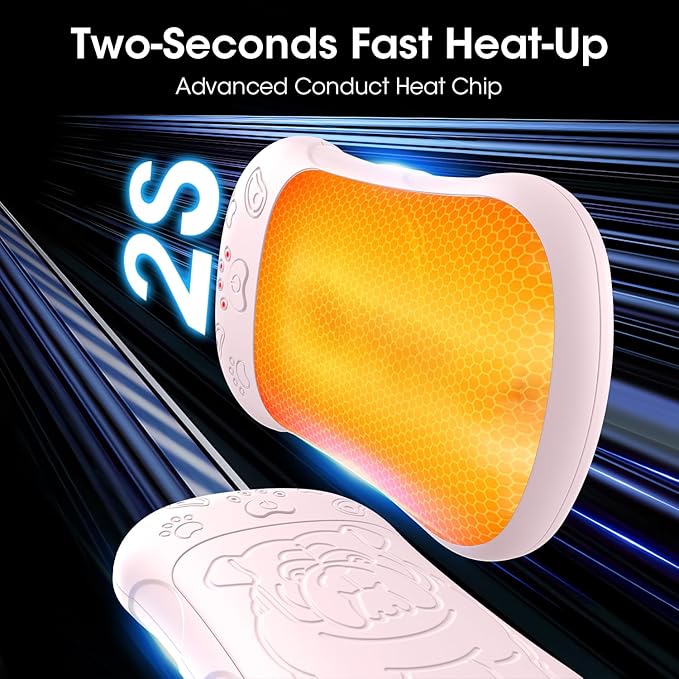 OLV Hand Warmers Rechargeable 2 Pack Strong Magnetic 18Hrs Longer Heating Portable Pocket-Sized Hand Warmer 6000mAh USB Hot Heater Birthday Gifts for Men Women Camping,Golf,Hunting,Travel Essentials