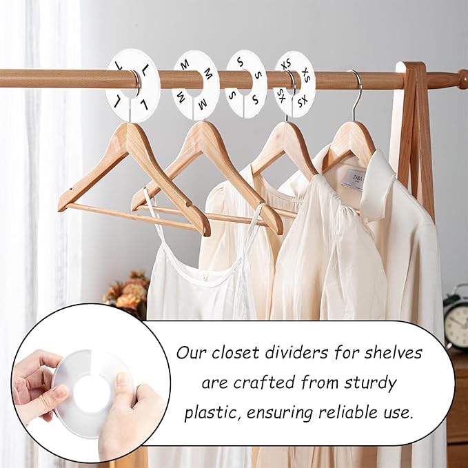 10 Pack White Blank Clothing Rack Size Dividers - Wardrobe Hanger Label Closet Dividers with Marker Pen | Closet Separators Garment Organizer for Clothes Organization