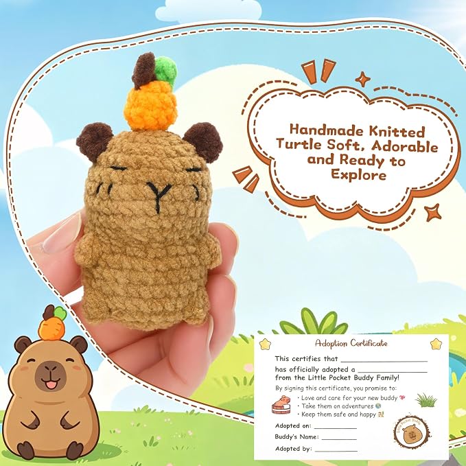 Little Pocket Capybara Mini Capybara Tin Desk Decor Back to School | Cute mini capybara in a pocket tin, a desk gift and collectible for coworkers, friends and capybara lovers.