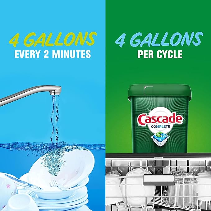 Cascade Complete Dishwasher Pods, Dishwasher Detergent, Lemon Scent ActionPacs, Cleaning Supplies, 78 Count