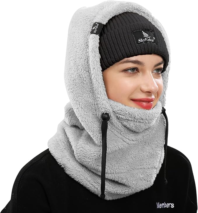 Shy Velvet Balaclava Wind-Resistant Winter Face Mask,Fleece Ski Mask for Men and Women,Warm Face Cover Hat Cap Scarf