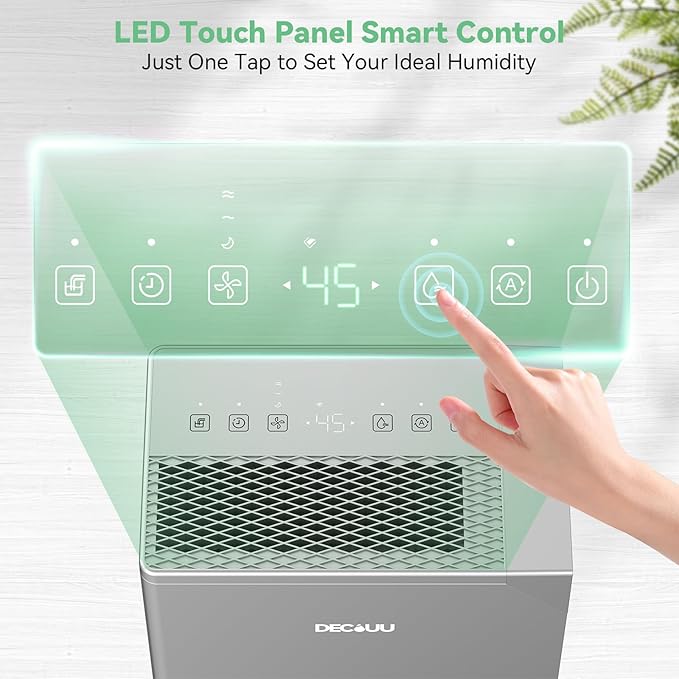 5000 Sq.Ft Energy Star Most Efficient 2024 Dehumidifier with Pump,DECIUU Max 100 Pint (Standard 70 Pint) Dehumidifier for Basement with Drain Hose,Intelligent Humidity Control for Home Bathroom Garage