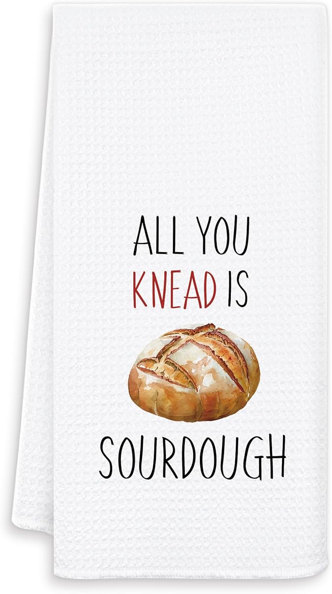 Funny Sourdough Kitchen Towels, Tea Towels for Baking, All You Knead is Sourdough Decorative Dish Hand Towels for Kitchen, Baking Gifts for Women Baking Lovers, 16x24 Inch