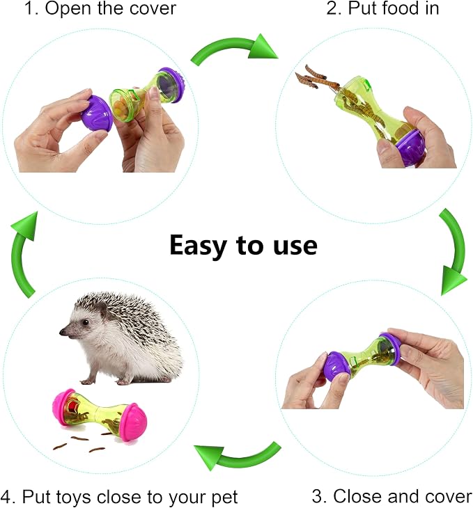 3Pcs Hedgehog Toys, Hedgehog Enrichment Toy, Hedgehogs Supplies, Hedgehogs Cage Toys, Toy for Hedgeho