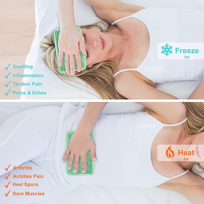 Gel Ice Pack Ice Bag with Strap-Reusable Hot & Cold Pack Compress Therapy for Pain, Swelling,Injuries of Knee, Shoulder, Foot, Back, Ankle, Neck, Hip, Elbow,Wisdom Tooth (1 pcs.Green)