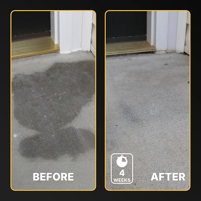 CAF Outdoor Cleaning EXIMO Waterless Concrete Cleaner, Oil Stain Remover for Driveway, Garage Floor, Basement & Walkway Surfaces, Natural Concrete Cleaner Powder Treatment, Covers Large Areas, 0.75 lb