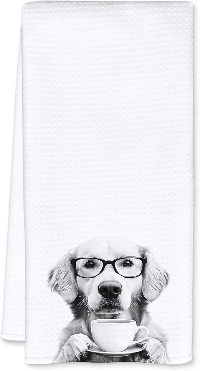 Dachshund Gifts Coffee Kitchen Towels, Gifts for Dog Coffee Lovers Decorative Hand Tea Towel for Kitchen Home Bar, Funny Dachshund Owners Coffee Bar Decor,16x24 Inch