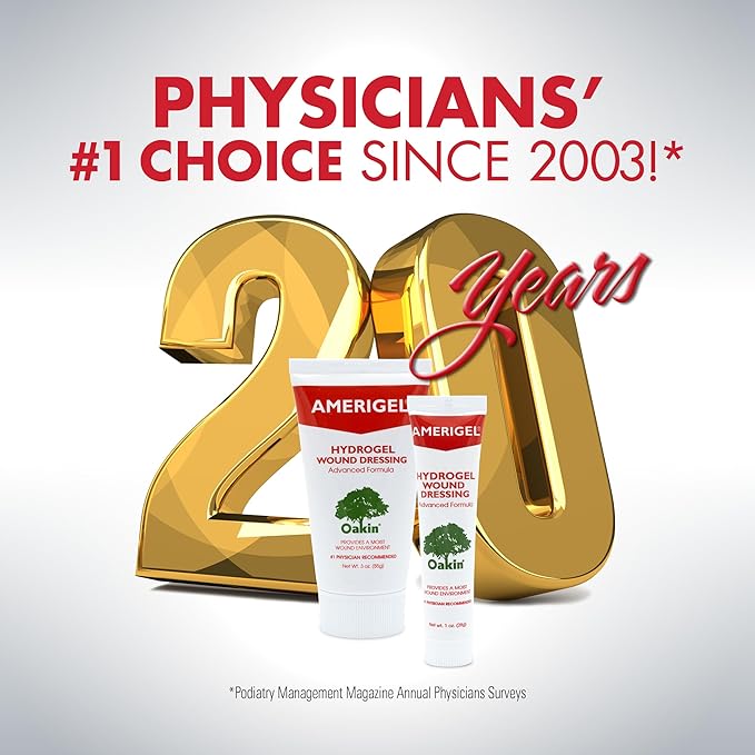 AMERIGEL Hydrogel Wound Dressing (3 oz.) - Provides Moisture-Rich Healing Environment for Dry Wounds