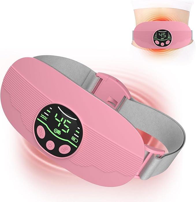 Heating Pad for Period Cramps Portable Cordless 3S Fast Period Heating Pad Cramp Relief with 3 Heat Levels and 3 Massage Modes Menstrual Electric Waist Wrap Belt for Pain Relief Gifts for Her