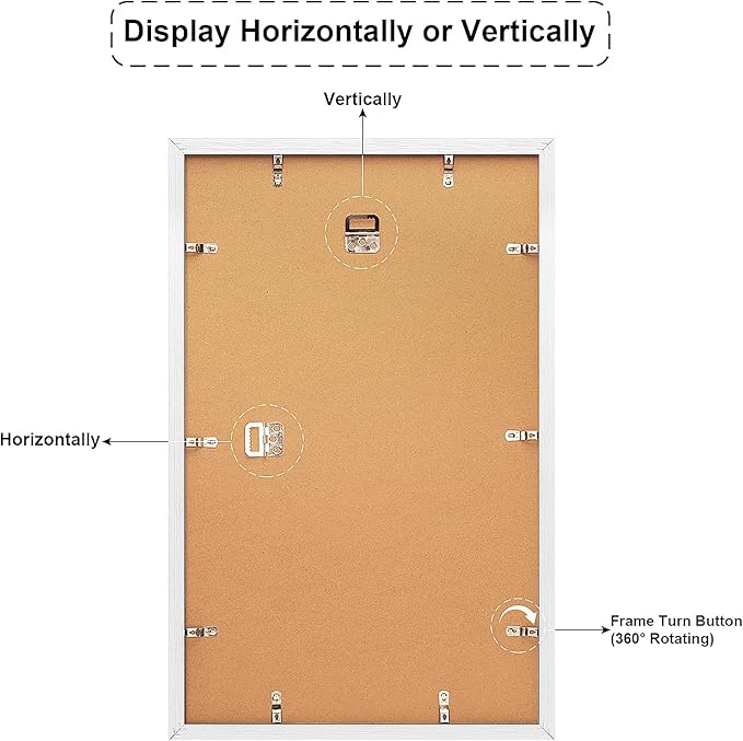13x21 Collage frame with 10 Openings 4X6 Pictures, Multiple Picture Frame with Mat, Wall or Tabletop Decor, White Wood Grain,2 Pack