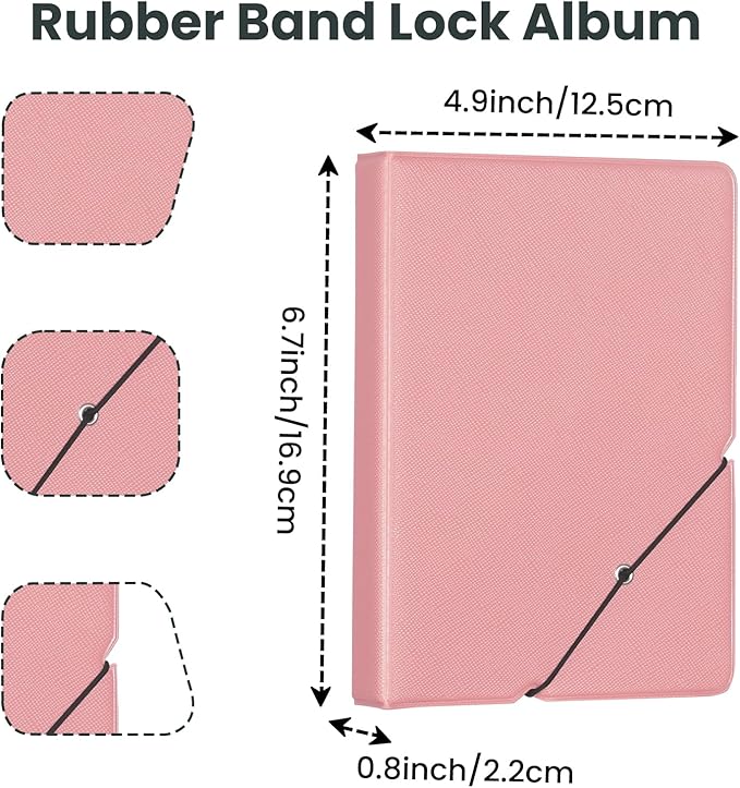 Lifting Small Photo Album 4x6 28 Pockets Plastic 4 x 6 Photo Book Album with Customizable Cover Mini Picture Album for Family Wedding Anniversary Baby Vacation (Pink)