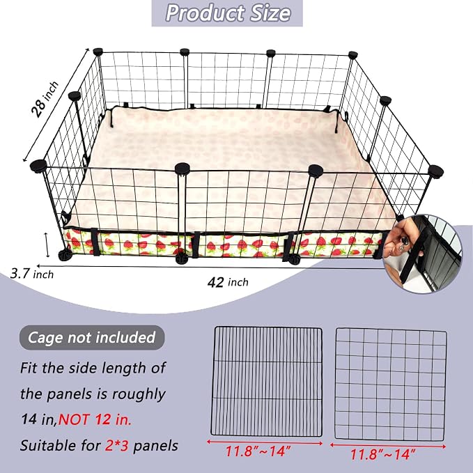 Guinea Pig Cage Liner，Washable Waterproof Oxford Cloth Cage Liners for Small Animals,Hamster Chinchilla Hedgehog Rabbit and Other Small Animals Not Include Cage(28x42 inches)