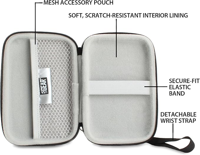 USA Gear Portable WiFi Hotspot for Travel Carrying Case - Internet Booster Case with Wrist Strap Compatible with 4G LTE Wi-Fi Mobile Hotspots from Verizon Orbic, Netgear, Huawei, GlocalMe - Black
